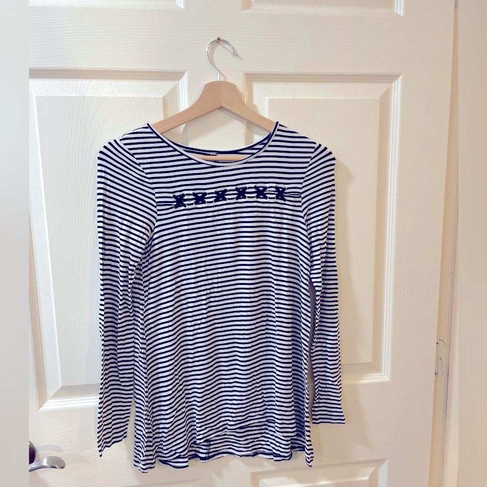 Justice Black and White Striped Top